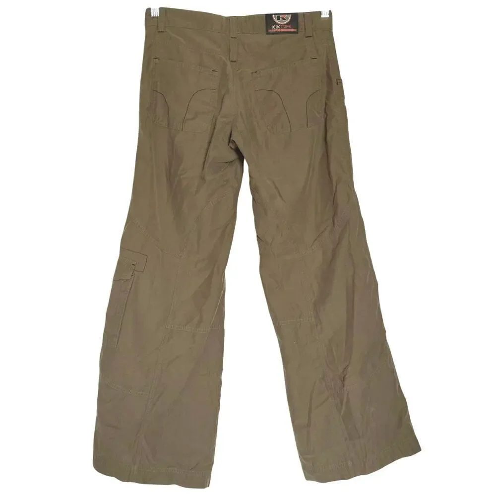 Rare KIKGIRL Vintage Straight-Leg Cargo Pants Brown Size 3 - Picture 3 of 10